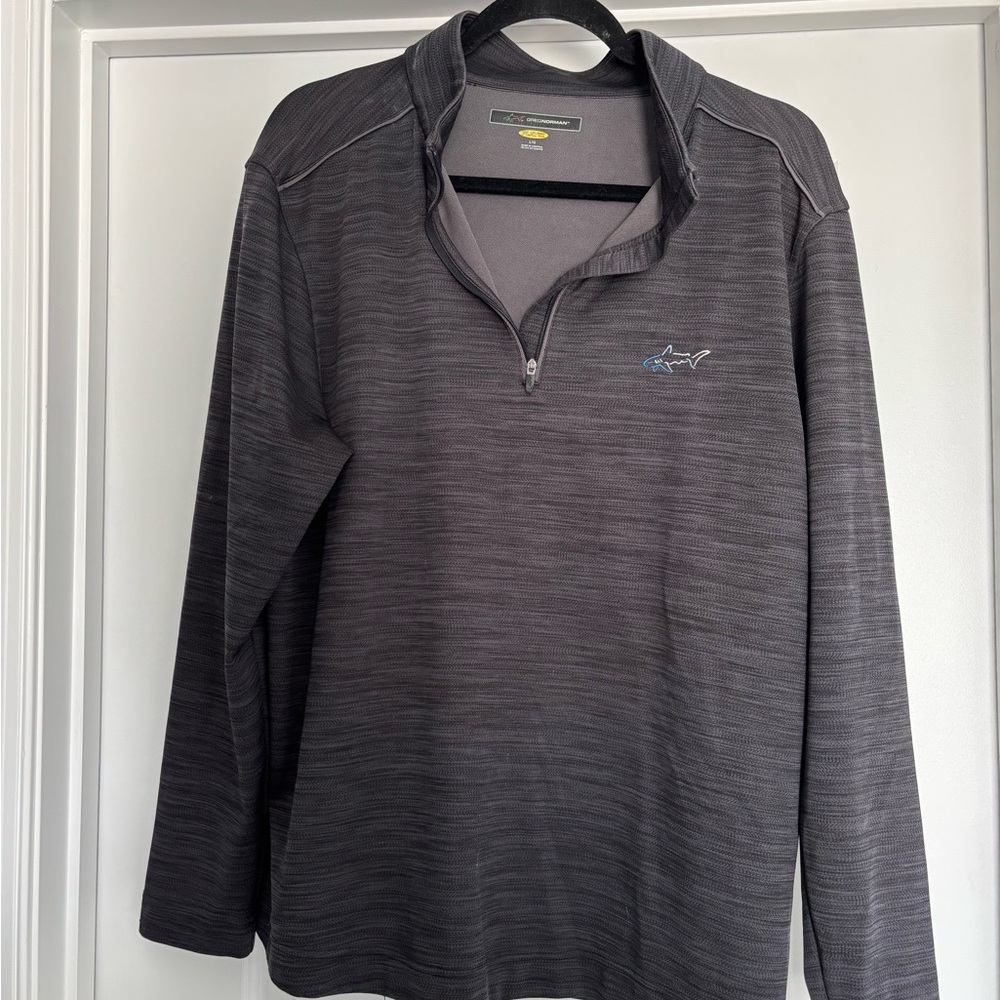 Greg Norman Collection Charcoal Heather 1/4 Zip Pullover